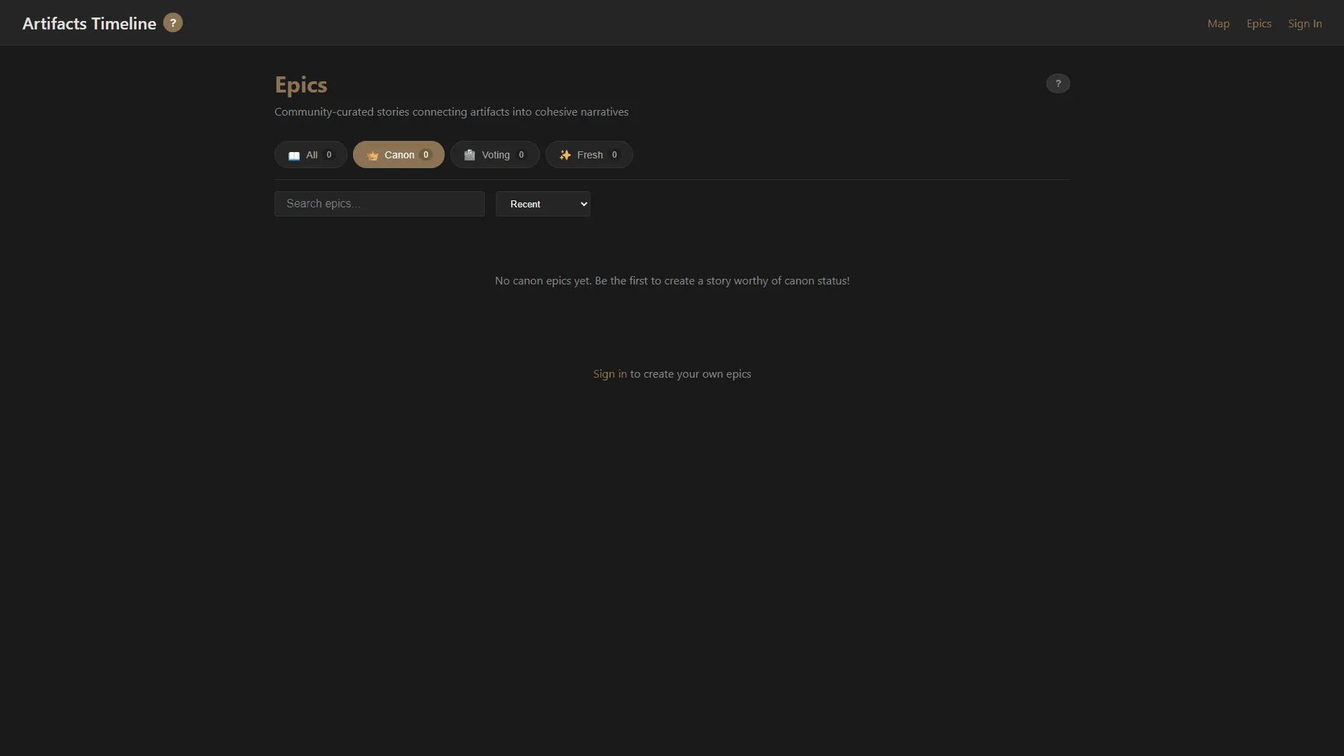 Artifacts Timeline